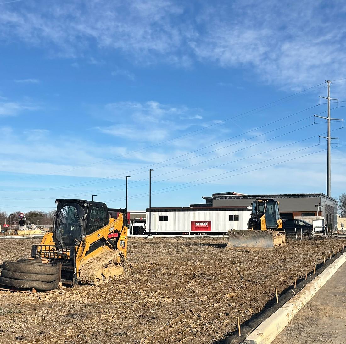 Equipment staged for the next phase